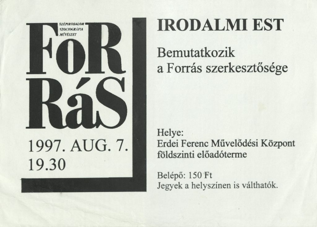 Forrás-est, 1997